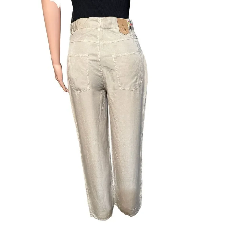 Pulp women high rise Tan straight leg pants size M/8